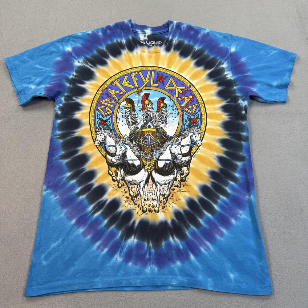 Grateful Dead Shirt Mens Medium Blue Tie Dye Liquid Blue LA Colisseum 2000 00s
